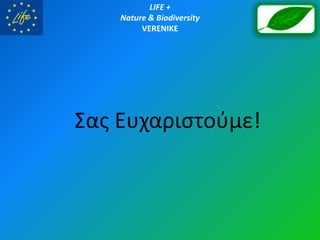 LIFE +
    Nature & Biodiversity
         VERENIKE




Σασ Ευχαριςτοφμε!
 