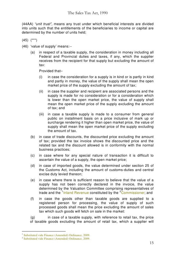 Sales tax act1990