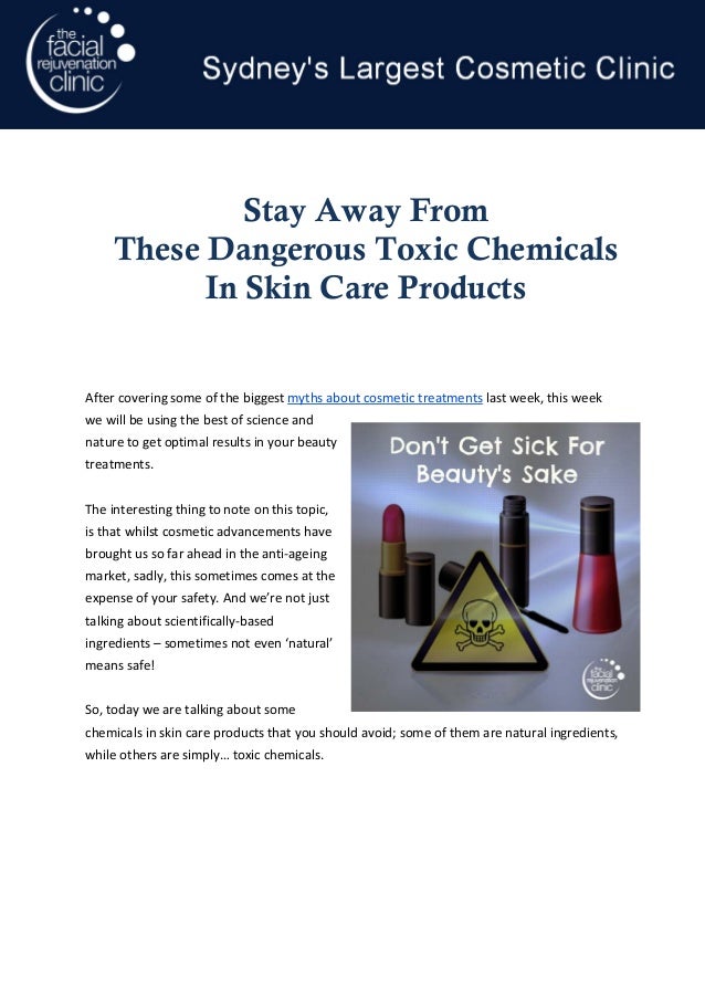 Poisonous Chemicals In Skin Care Products