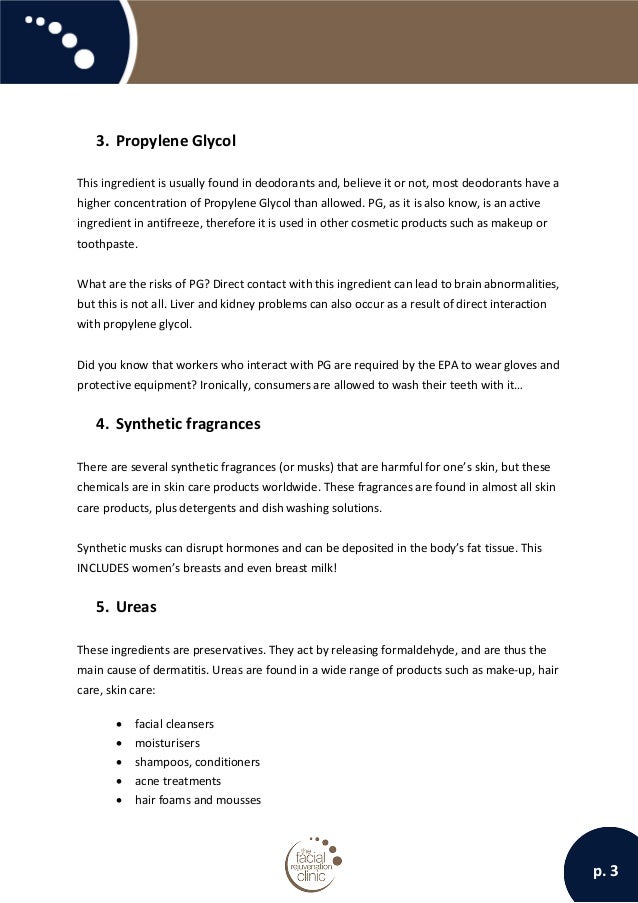 Propylene glycol dangerous skin care