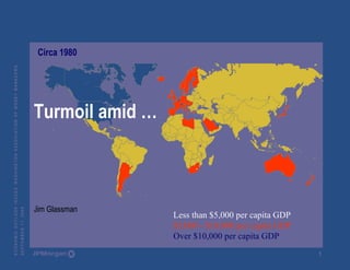 Turmoil amid … Jim Glassman Less than $5,000 per capita GDP $5,000 - $10,000 per capita GDP Over $10,000 per capita GDP Circa 1980 