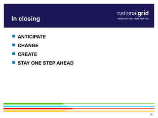 26
In closing
 ANTICIPATE
 CHANGE
 CREATE
 STAY ONE STEP AHEAD
 
