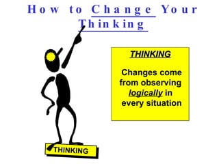 How to  Change  Your  Thinking THINKING THINKING Changes come from observing  logically  in  every situation 
