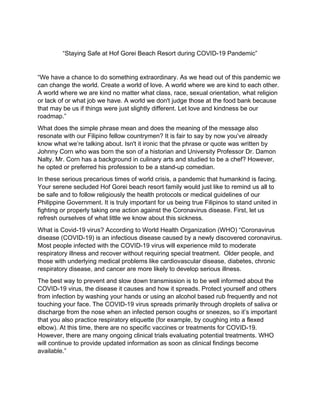 Staying safe at hof gorei beach resort during covid | PDF