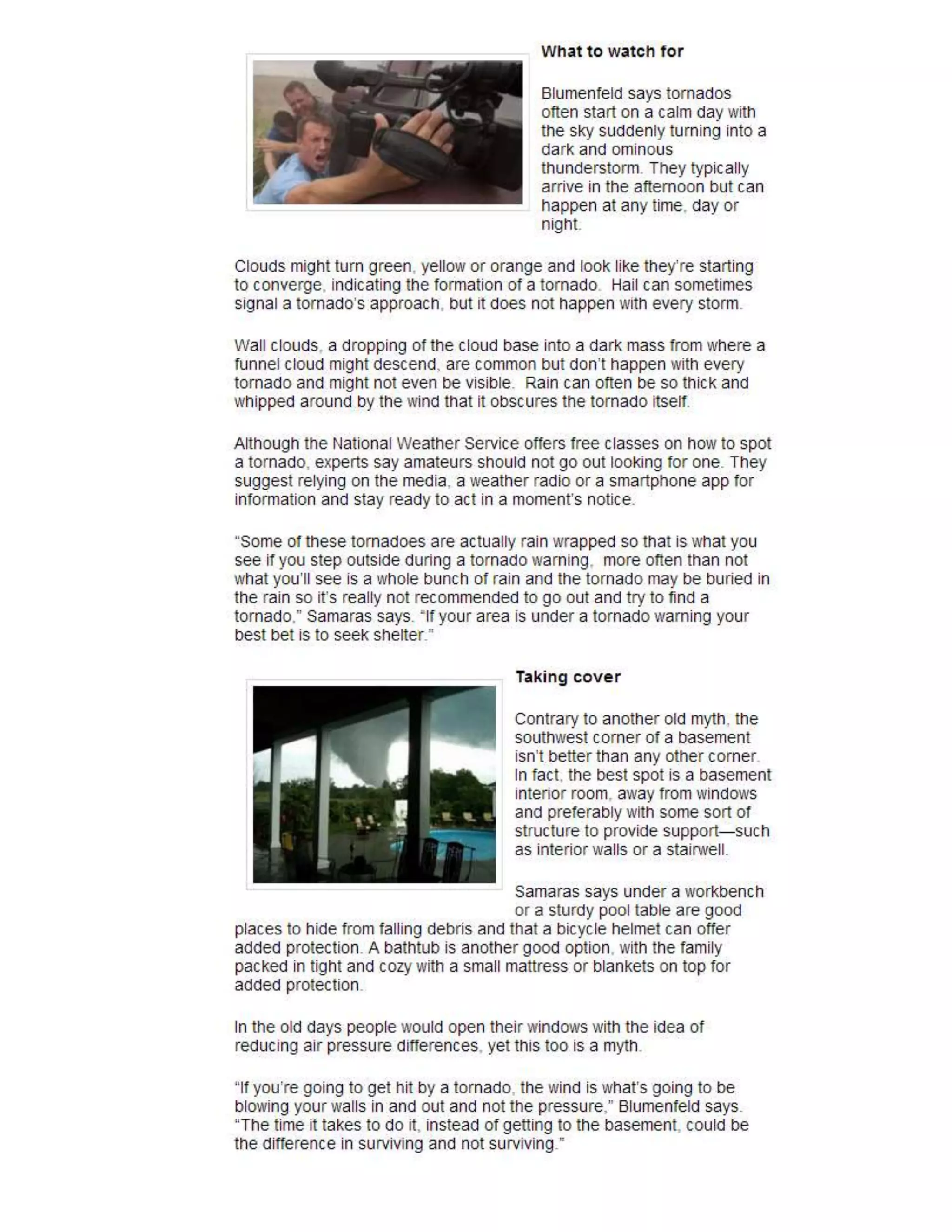Staying safe during tornado season | DOCX