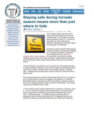 Staying safe during tornado season