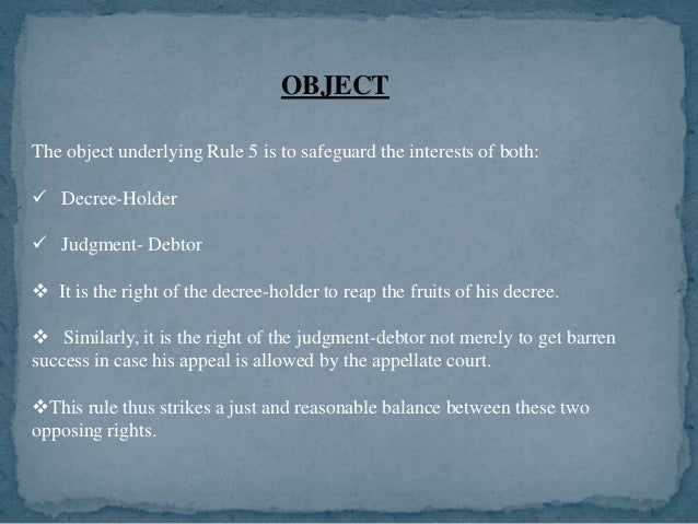 execution decree Stay execution on decree of