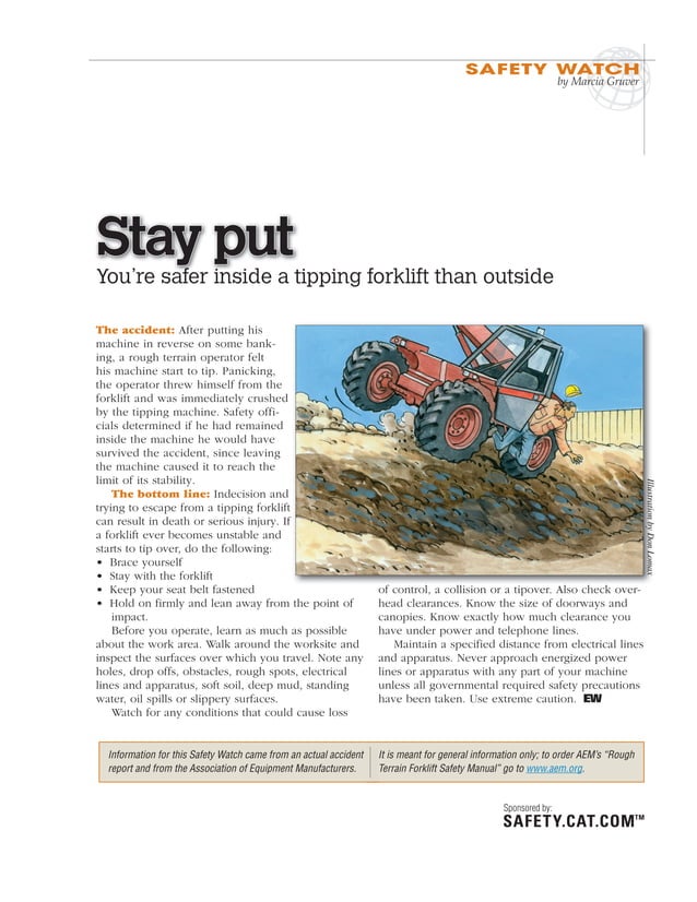 Safe Tipping Training.pdf Stay Put - You Are Safer Inside A Tipping Forklift Than Outside via ...