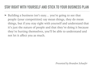 Stay Right with Yourself and Stick to Your Business Plan