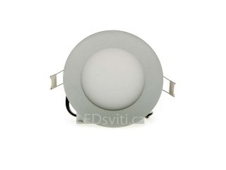 Stříbrný kruhový LED panel 180mm 15W studená bílá 6000K