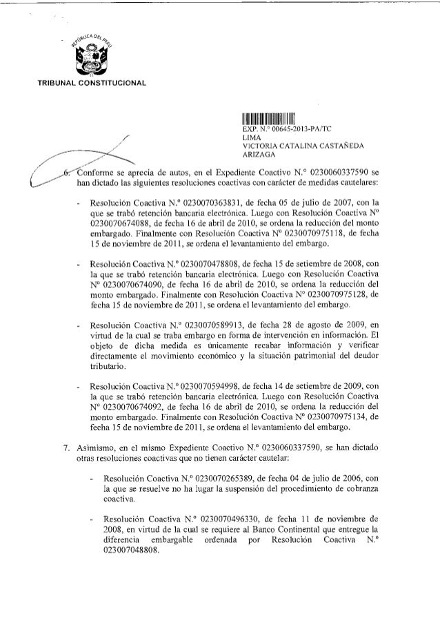 STC - Expediente N° 0645-2013-AA-TC - TC ordena a SUNAT dar trato igu…