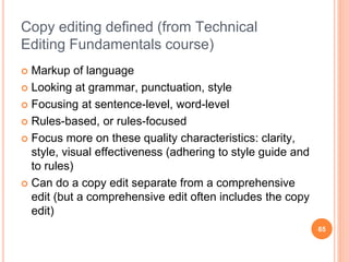 Technical Editing: The Foundation of a Quality Product | PPTX