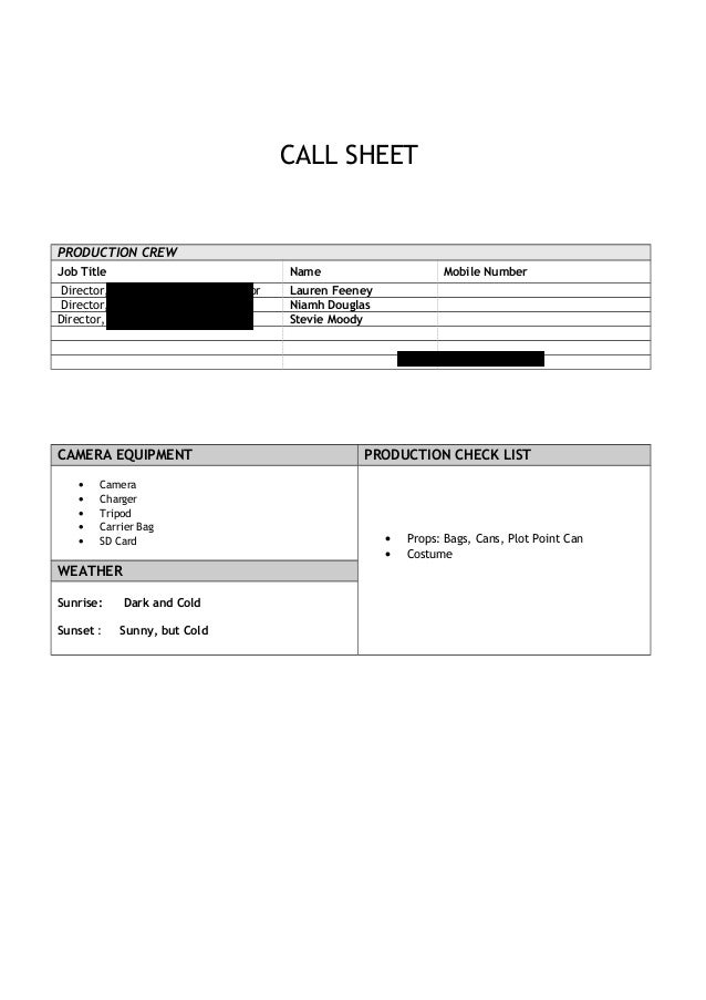 Stc Call Sheet The Stairway From Hell