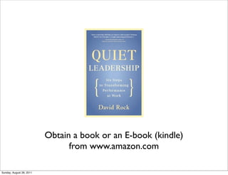 Obtain a book or an E-book (kindle)
                                from www.amazon.com

Sunday, August 28, 2011
 