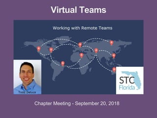 Virtual Teams
Chapter Meeting - September 20, 2018
 