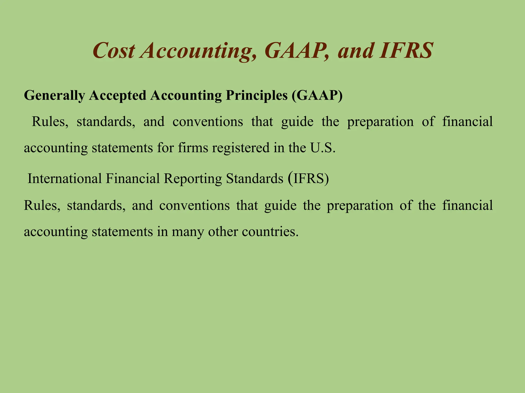POWERPOINT PRESENTATIONS COST ACCOUNTING CH:1 | PPT