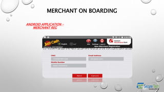 ANDROID APPLICATION –
MERCHANT REG
MERCHANT ON BOARDING
 