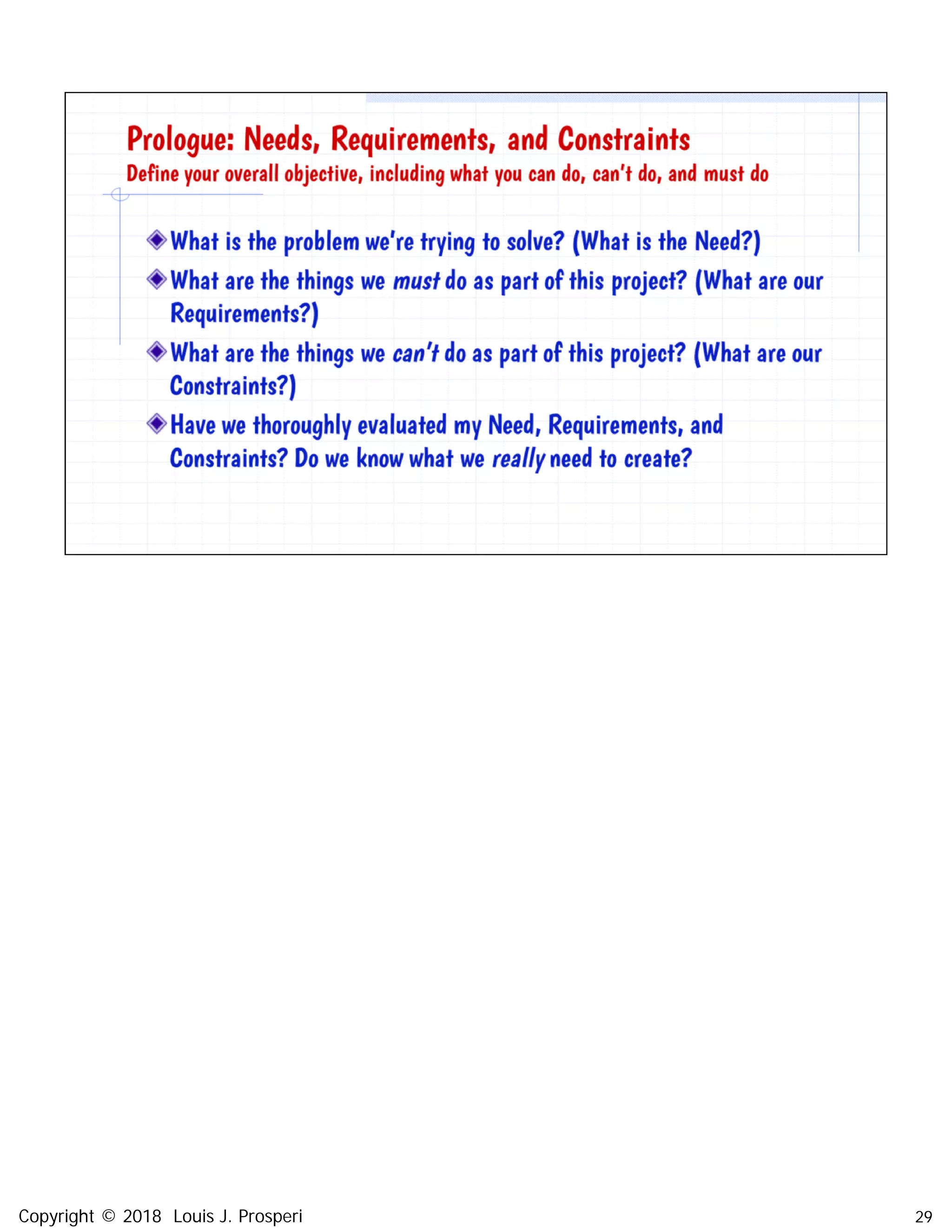 29Copyright © 2018 Louis J. Prosperi
 