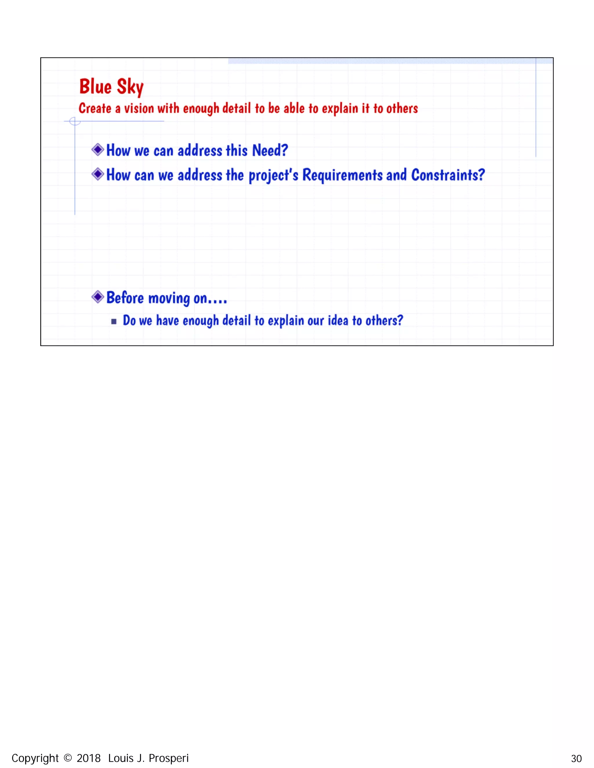 30Copyright © 2018 Louis J. Prosperi
 