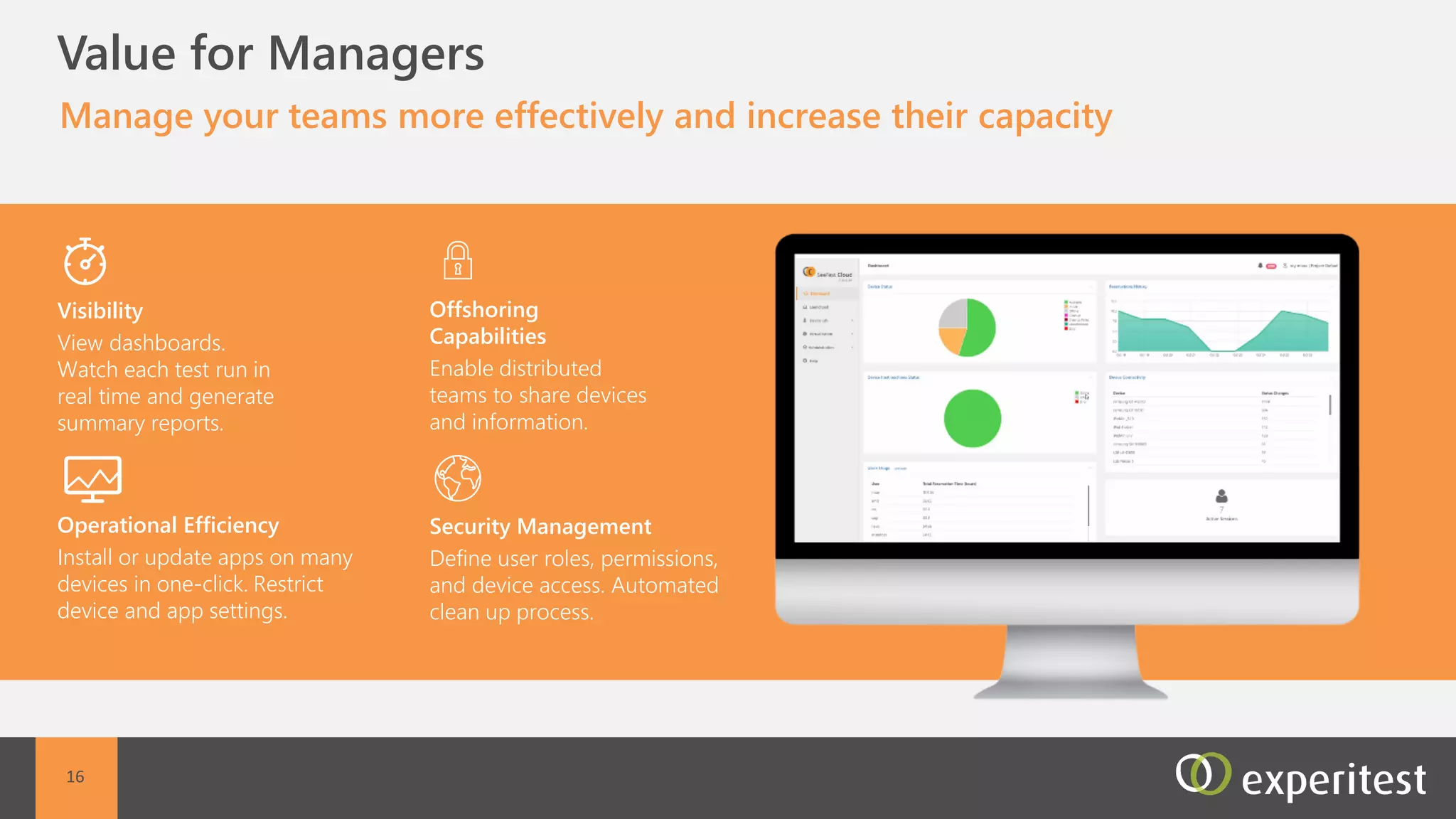 16
SeeTestCloud SaaS – Device List
Sony XPeria XALG K10Google PixeliPhone 6SiPod Touch 5
BlackBerry Priv
Amazon - Fire HD 8
HTC 10iPhone SEiPad 4
Meizu m2 noteSamsung Galaxy S5HTC One M9iPad Pro 9.7iPhone 5S
Xiaomi Redmi Note 3Samsung Galaxy S6HTC One A9iPhone 7 PlusiPhone 5
Xiaomi Redmi Note 4Samsung Galaxy Note 5Huawei Ascend P8iPhone 7iPad Mini 2
Nokia Lumia 630Samsung Galaxy S6 edgeHuawei Honor MagicAsus Nexus 7iPhone 6 Plus
One Plus 1Samsung Galaxy Tab AHuawei P8 LiteLG Nexus 5XiPhone 6
One Plus 3Samsung Galaxy S7 EdgeLG G3Nexus 6PiPad Mini 3
Motorola GSamsung Galaxy S7LG V10LG Nexus 5iPad Air 2
Motorola ZSony Xperia M4 AquaLG G5Motorola Nexus 6iPad Mini 4
Motorola MSony Xperia Z5LG V20Nexus 9iPhone 6S Plus
 