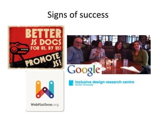 Signs of success
 