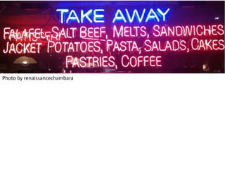 Take-aways



Photo by renaissancechambara
 