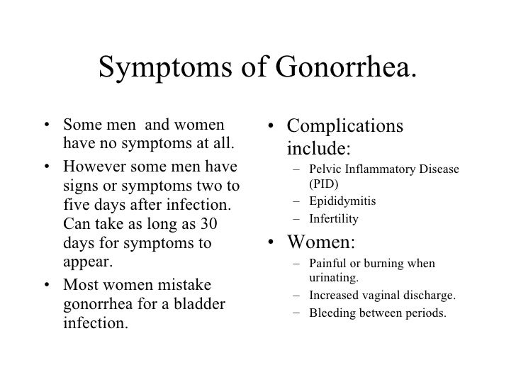 std gonorrhea symptoms male
