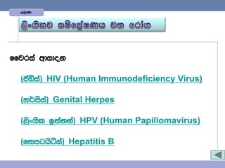 yeoskaùu




ffjria wdidok

  ^taâia& HIV (Human Immunodeficiency Virus)

  ^y¾mSia& Genital Herpes

  ^,sx.sl bkakka& HPV (Human Papillomavirus)

  ^fymghsáia& Hepatitis B
 