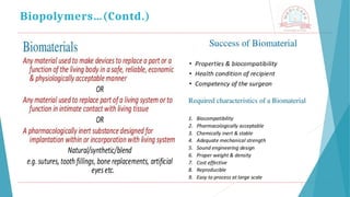 Biopolymers…(Contd.)
 