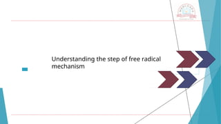 Understanding the step of free radical
mechanism
 