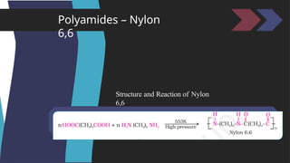 Polyamides – Nylon
6,6
Structure and Reaction of Nylon
6,6
 
