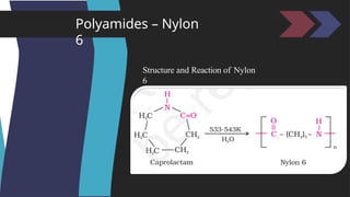 Polyamides – Nylon
6
Structure and Reaction of Nylon
6
 