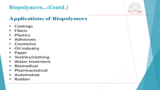 Biopolymers…(Contd.)
 