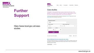 www.local.gov.uk
Further
Support
https://www.local.gov.uk/case-
studies
 