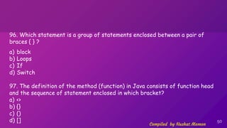 Std 12 chapter 7 Java Basics Important MCQs | PPTX