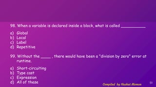 Std 12 chapter 7 Java Basics Important MCQs | PPTX