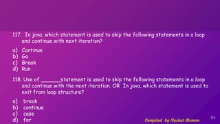 Std 12 chapter 7 Java Basics Important MCQs | PPTX