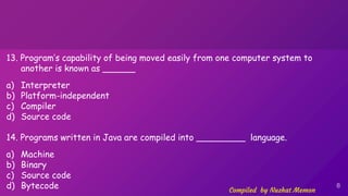 what is java source code compiled into? - scaler... Std 12 chapter 7 Java Basics Important MCQs | PPTX