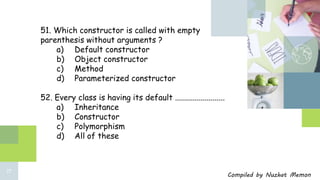 Std 12 computer chapter 8 classes and objects in java important MCQs | PPTX