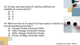 Std 12 computer chapter 8 classes and objects in java important MCQs | PPTX