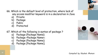 Std 12 computer chapter 8 classes and objects in java important MCQs | PPTX