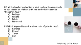 Std 12 computer chapter 8 classes and objects in java important MCQs | PPTX