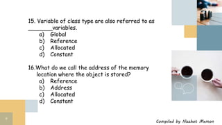 Std 12 computer chapter 8 classes and objects in java important MCQs | PPTX