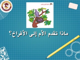 ‫األفراخ؟‬ ‫إلى‬ ‫األم‬ ‫تقدم‬ ‫ماذا‬
‫األفراخ؟‬ ‫إلى‬ ‫األم‬ ‫تقدم‬ ‫ماذا‬
 