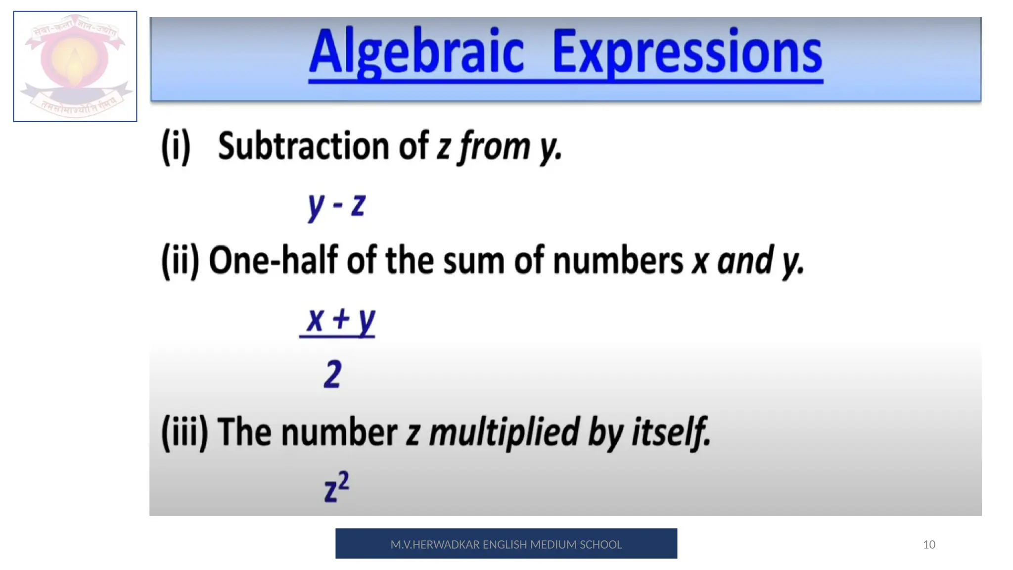 STD 7 ALGEBRAIC EXPRESSIONS.pptx ppt ppt ppt | PPT