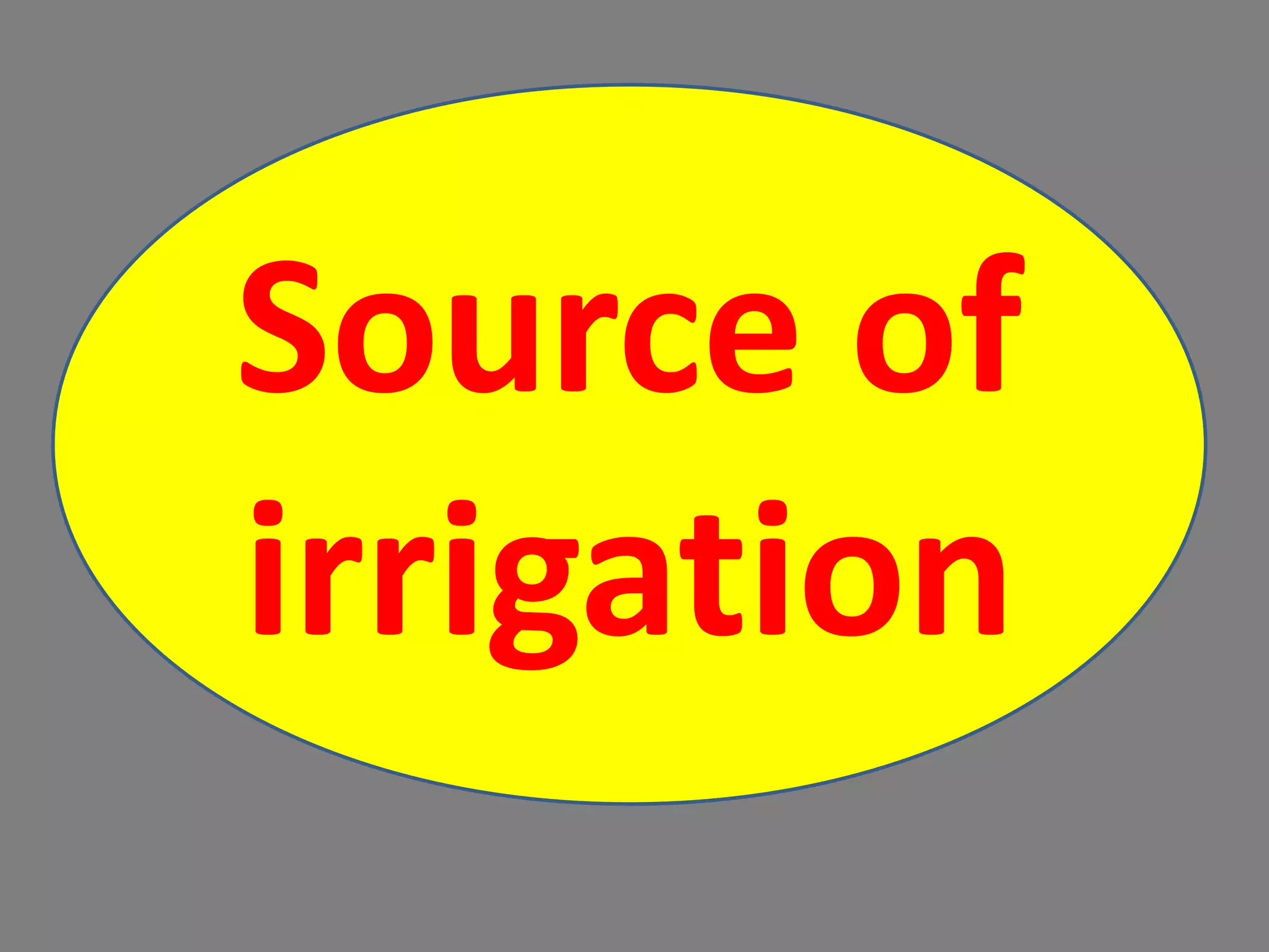 Source of
irrigation
 