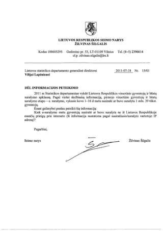 Klausimas dėl informacijos pateikimo