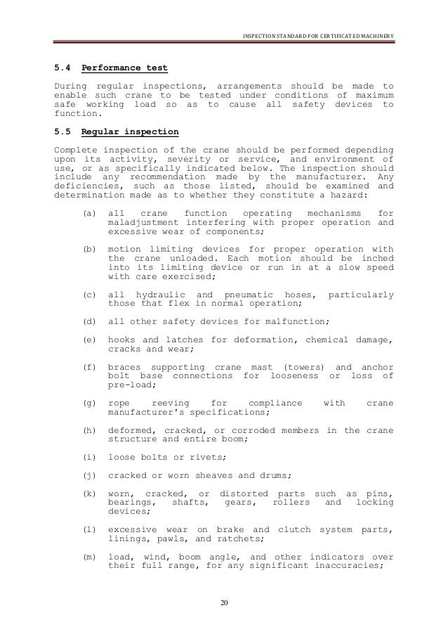 Standard Inspection Method