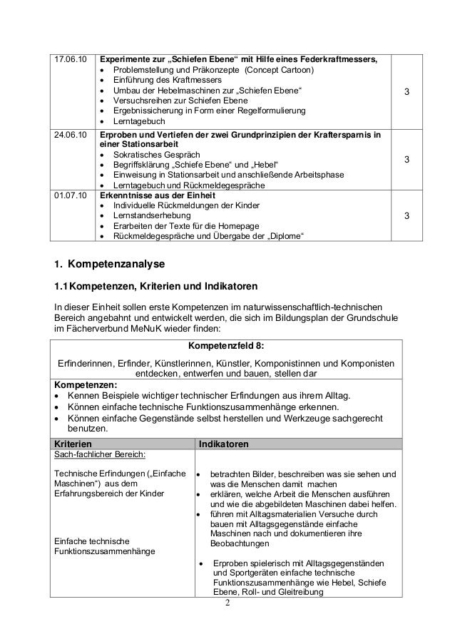 Ste-Ps Doku 2010 - Einfache Maschinen - Klasse 2 - V06