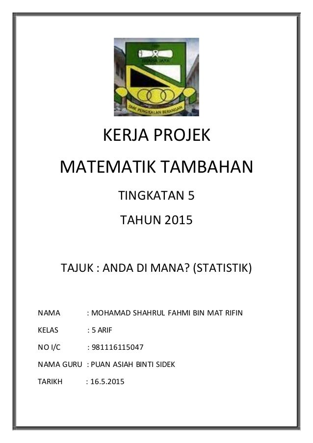 Contoh Soalan Statistik Matematik Tambahan Tingkatan 4 Contoh Soalan Statistik Matematik Tambahan Tingkatan 4